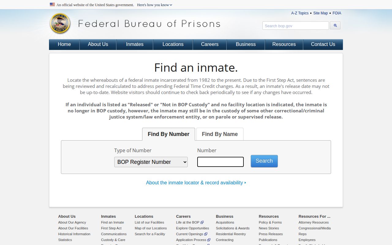 Nicholas County federal released inmate BOP locator
