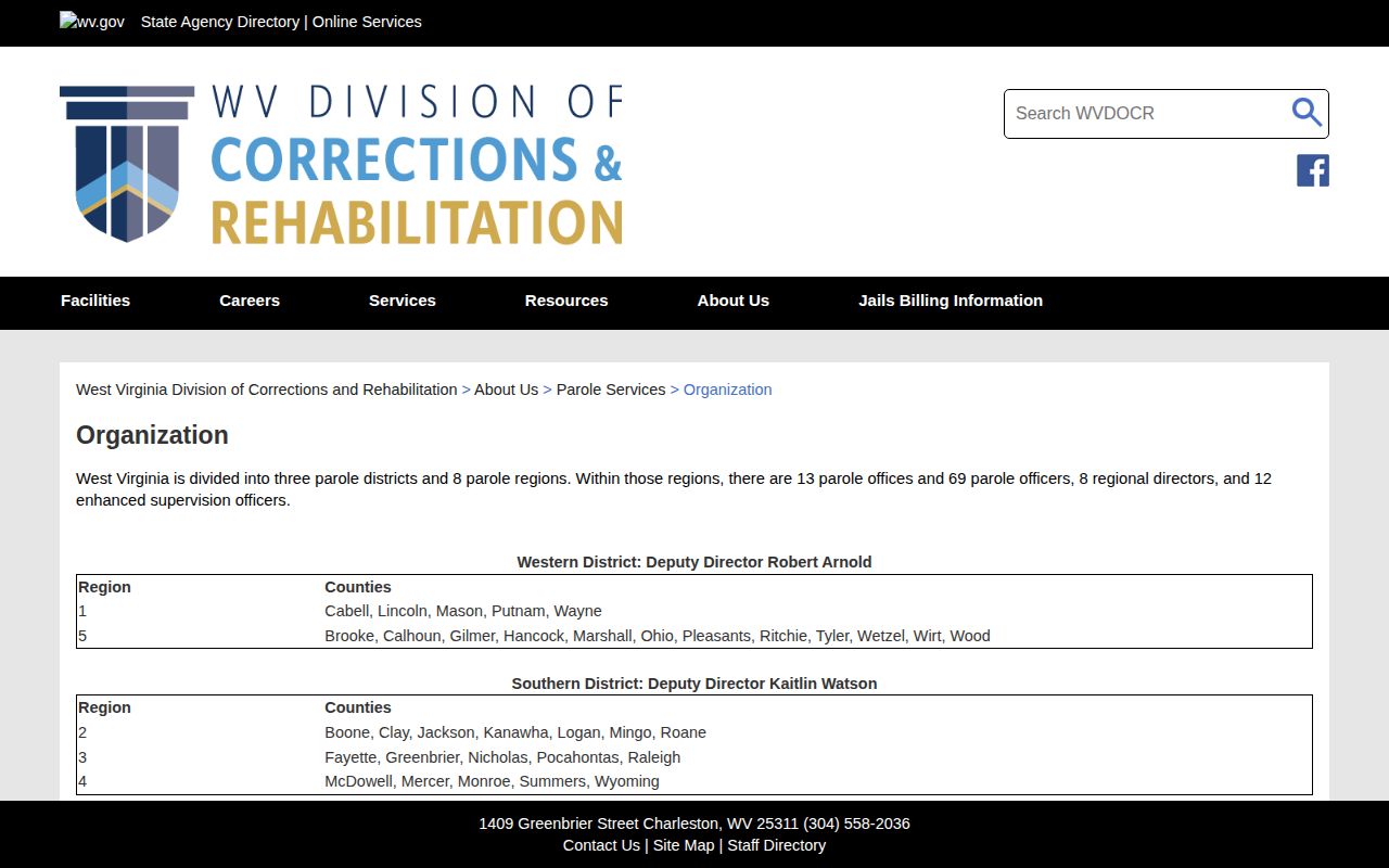 Nicholas County parole and probation Region 3 organization