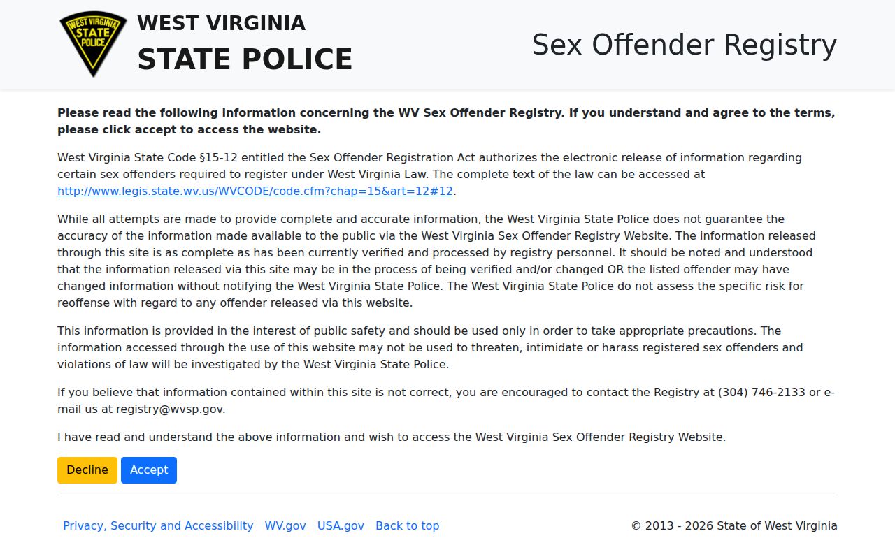 Nicholas County released inmate mugshot registry scope disclaimer